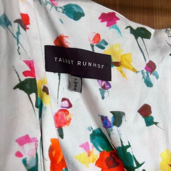 Talbot Runhof Floral Midi Dress Women’s 14 Sleeveless Cocktail Easter Spring - Picture 4 of 8